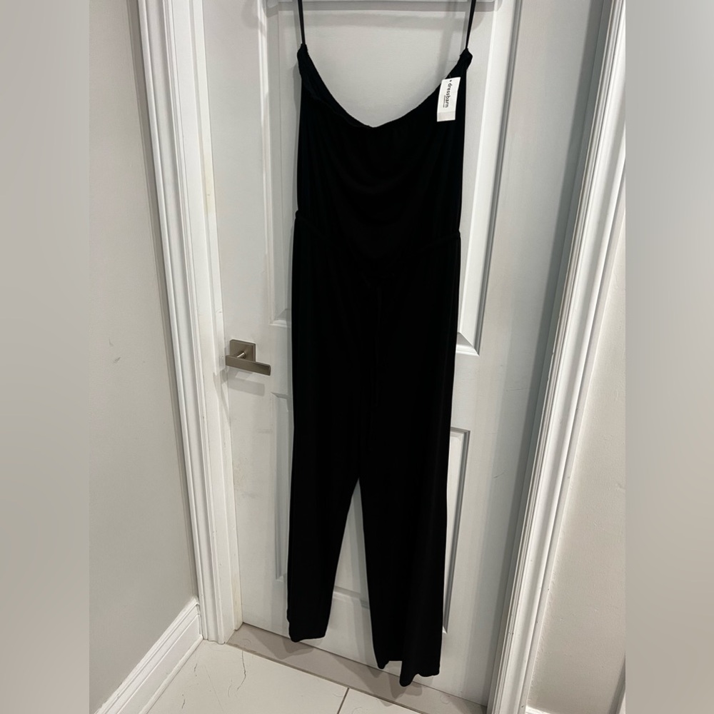 Black strapless jumpsuit